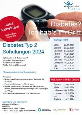 Einladung Mobile Diabetes Typ 2 Schulungen 2024